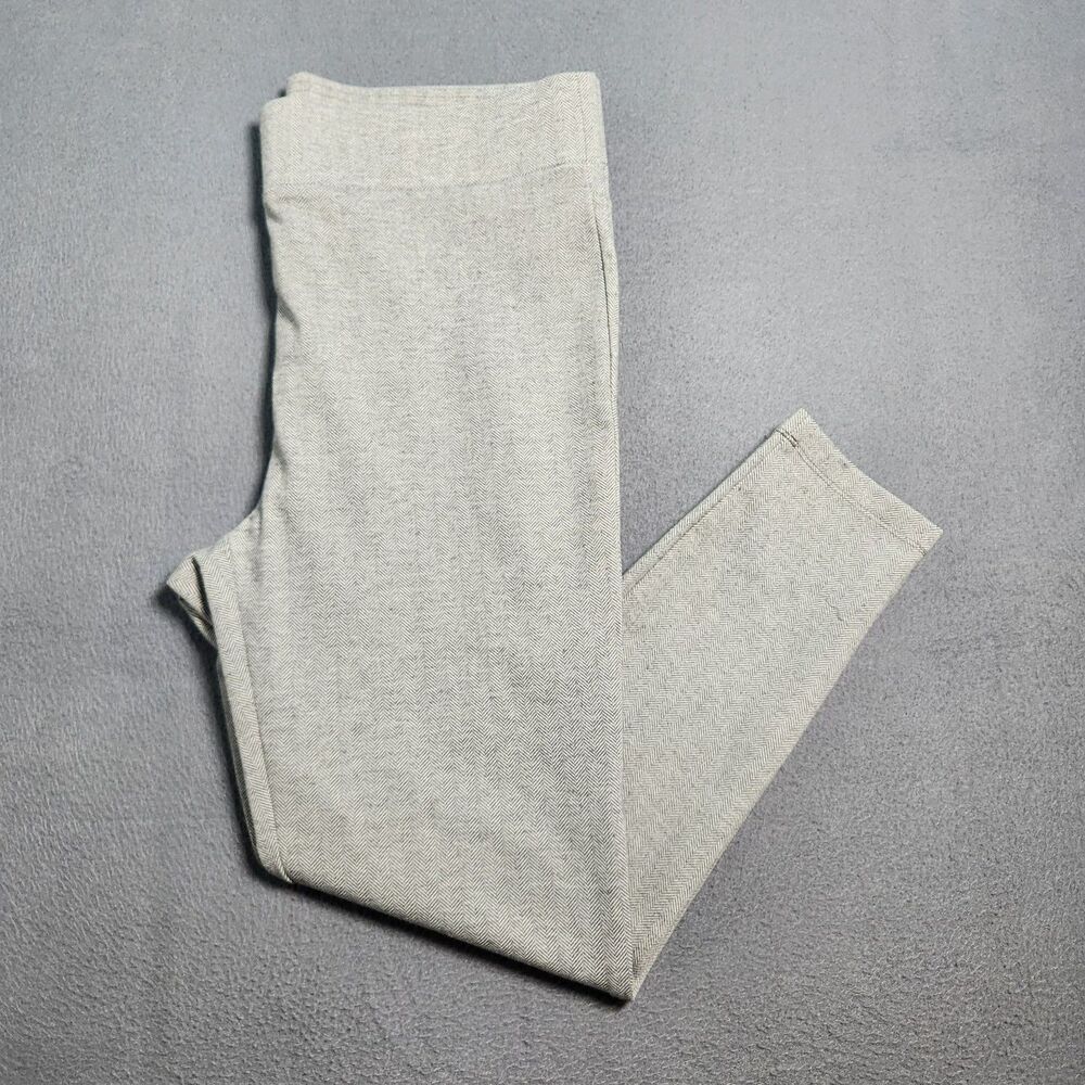 LOFT Women LP Gray Herringbone High Rise Skinny Pull On Pants
